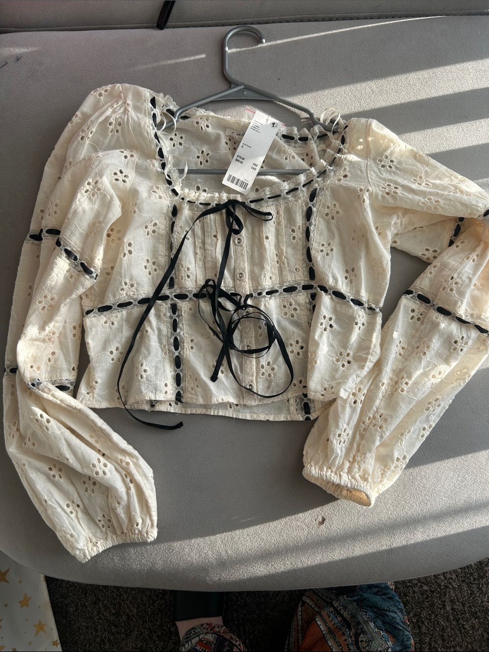 Kimchi Blue cream spring crop top